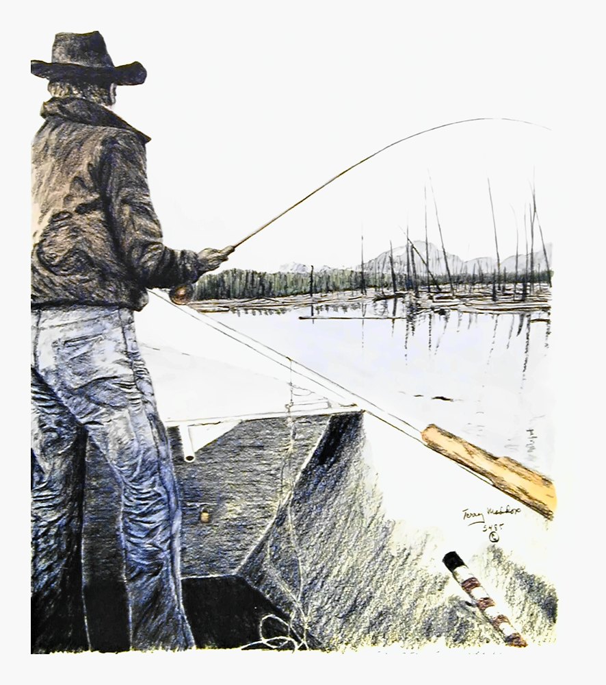 Pencil drawing of Crane Prairie by Terry Maddox