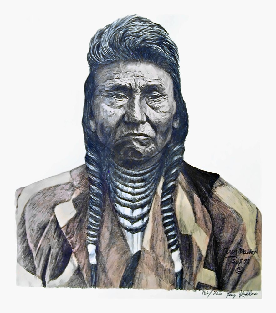 Pencil drawing of Chief Joseph by Terry Maddox