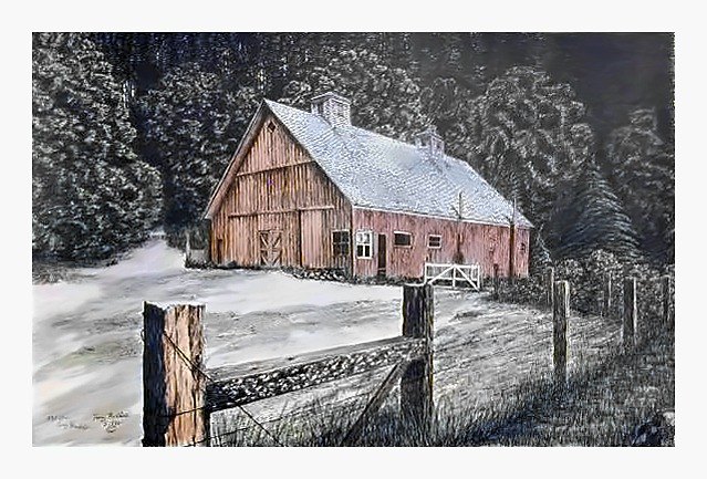 Pencil drawing of Gate Creek Barn by Terry Maddox